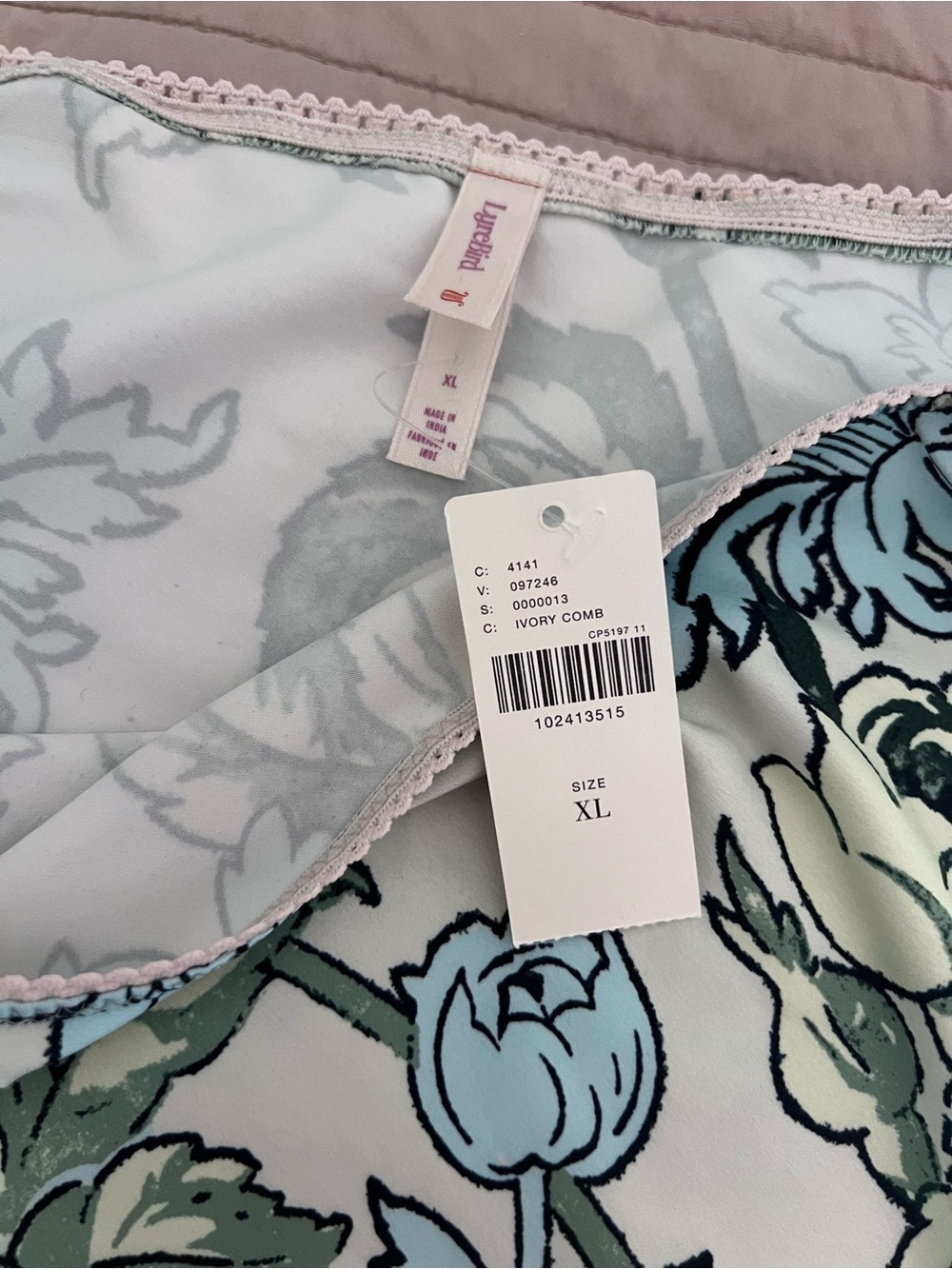 Anthropologie Two-Tone Floral A-Line Skirt — Navy & Mint - Picture 4 of 4